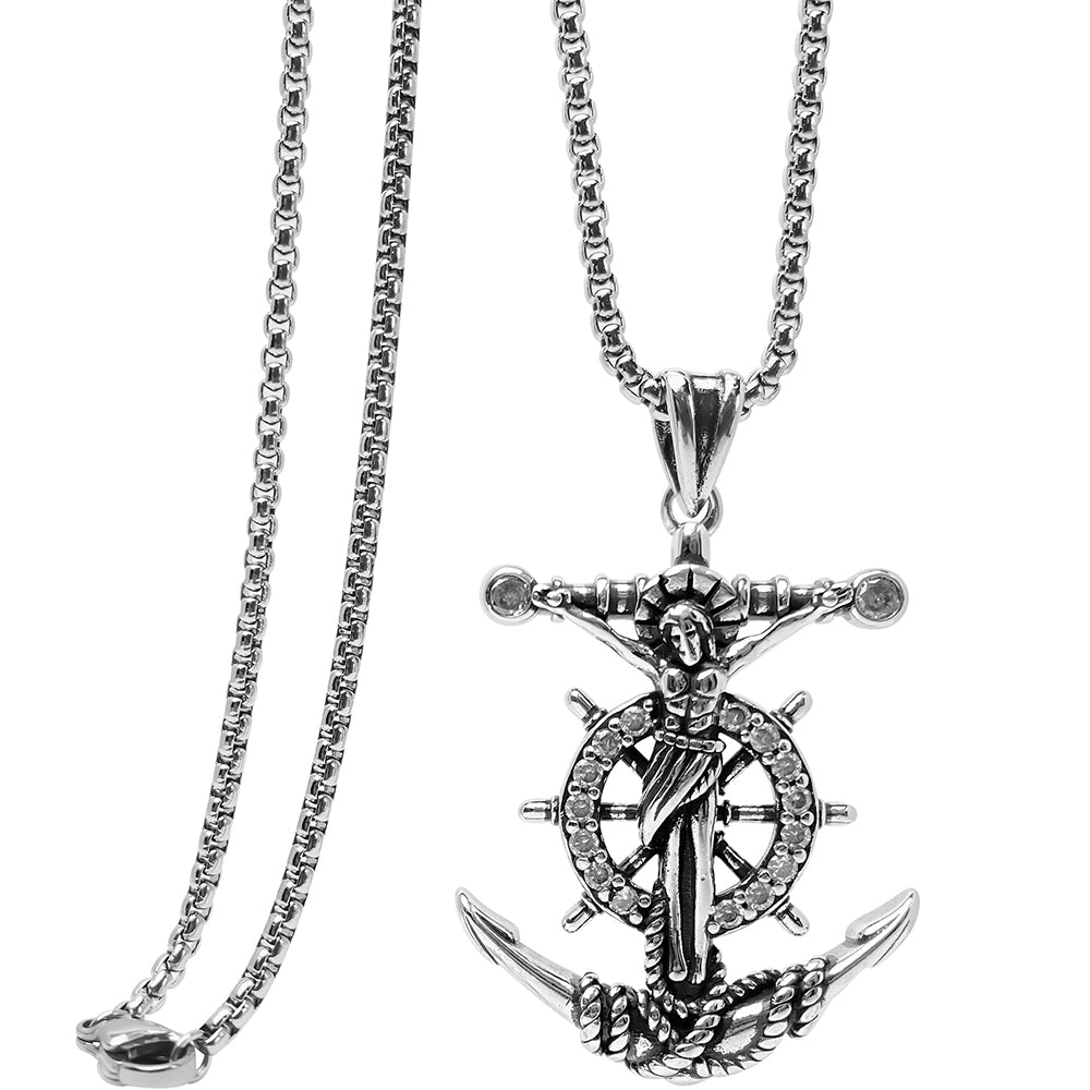 Anchor Pendant Necklace, Men Women's Fashion Jewelry, Perfect for Parties & Gifts, Elegant Accessory for Everyday Wear