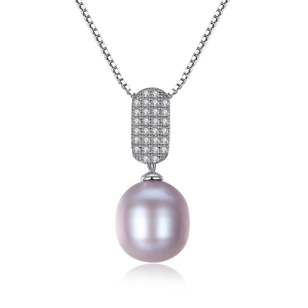 925 Sterling Silver Natural Pearl Drop Necklace Fashion Jewelry Gift for Women Girls
