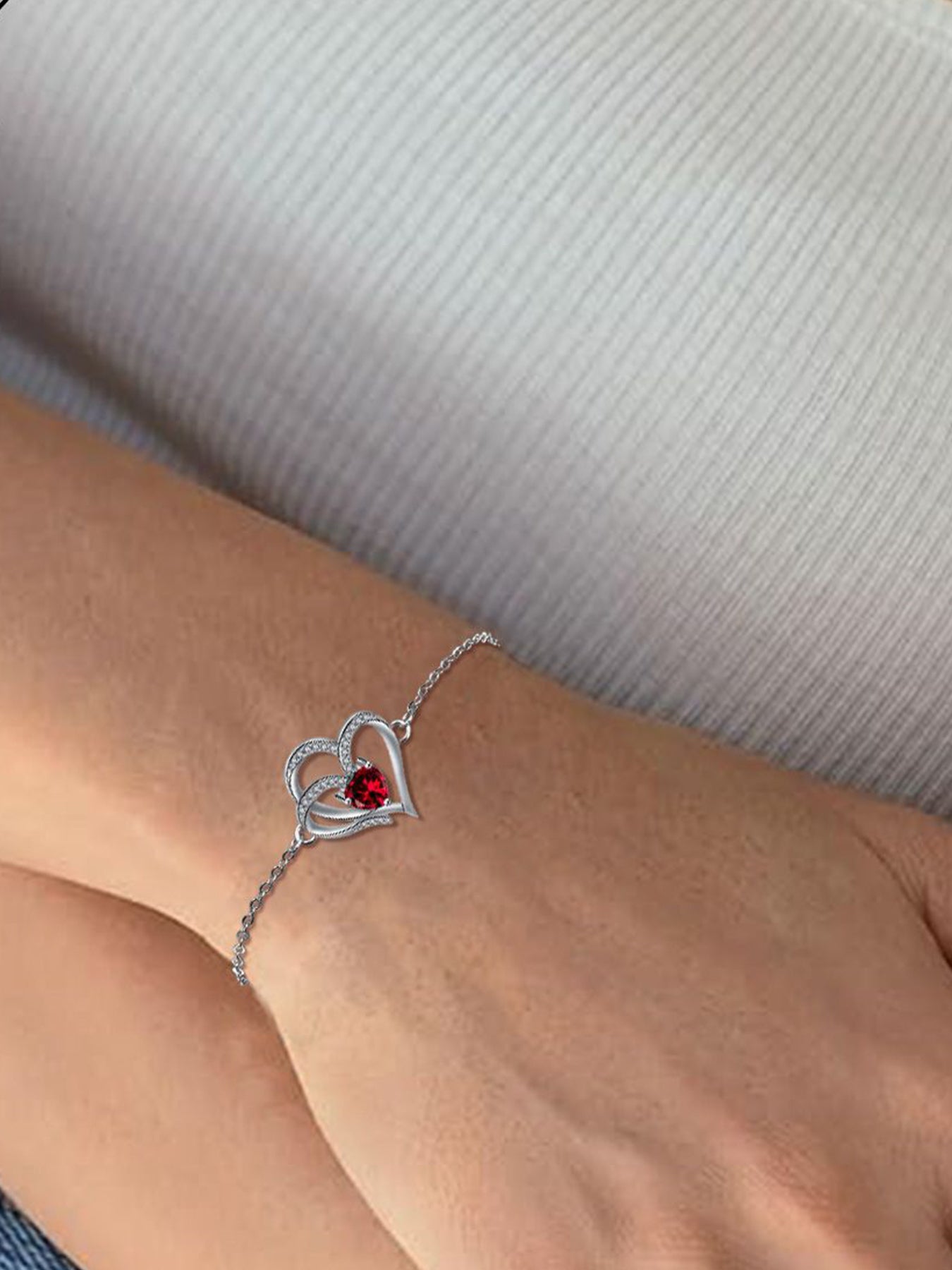 Women's Elegant Heart Design Bracelet, Exquisite Trendy Bracelet, Fashionable Jewelry for Women & Girls As Gift