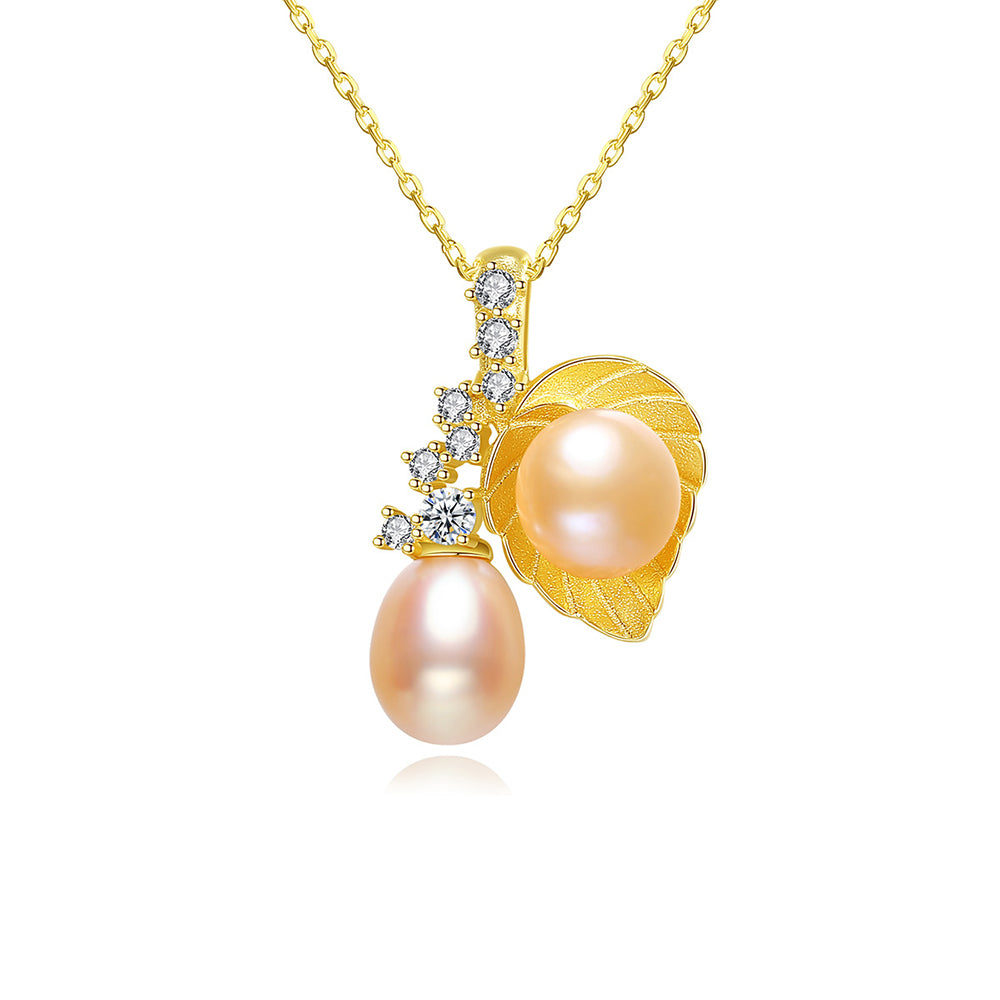 925 Sterling Silver Natural Pearl Drop Necklace Fashion Jewelry Gift for Women Girls