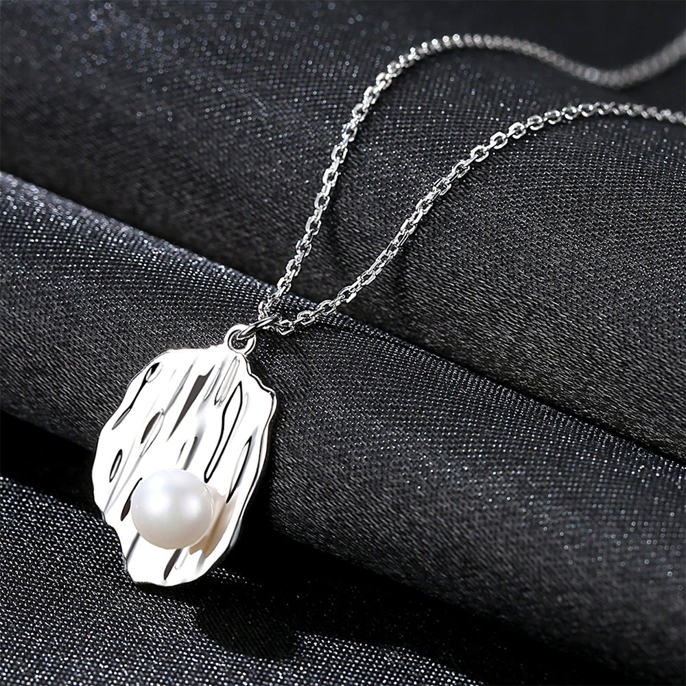 925 Sterling Silver Natural Pearl Drop Necklace Fashion Jewelry Gift for Women Girls