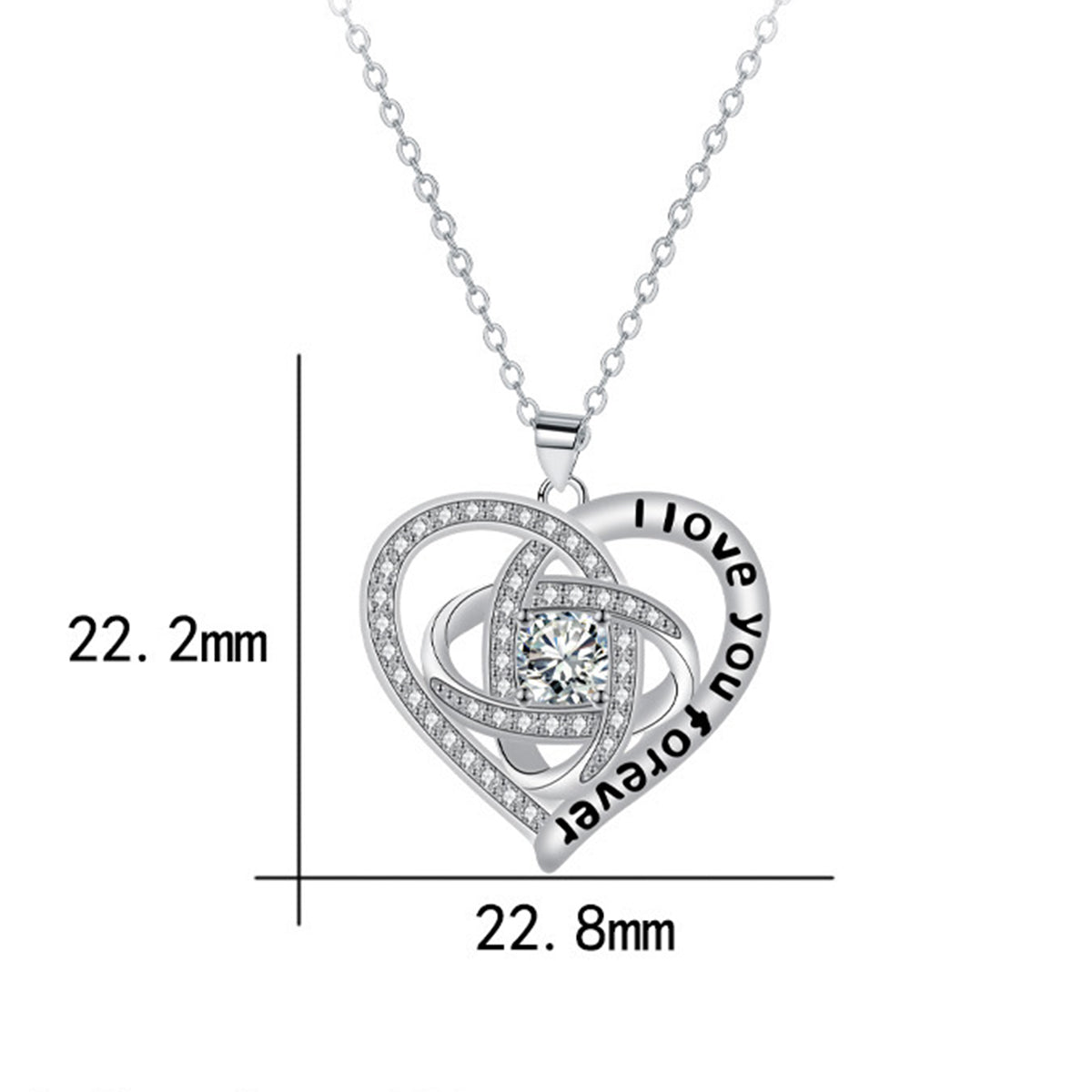 Copper With Silver Plated Heart Pendant Necklace