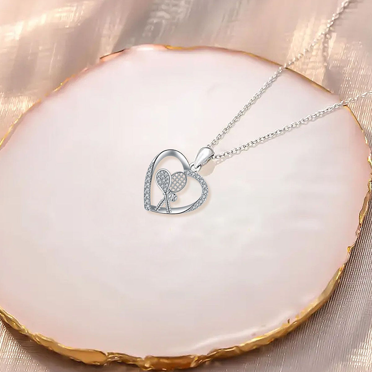 Copper With Silver Plated Heart Pendant Necklace
