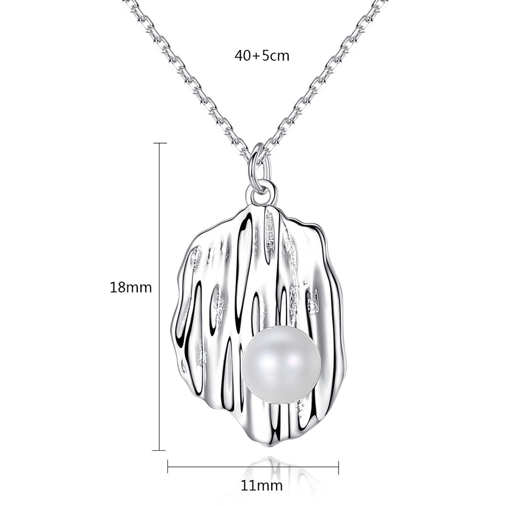 925 Sterling Silver Natural Pearl Drop Necklace Fashion Jewelry Gift for Women Girls