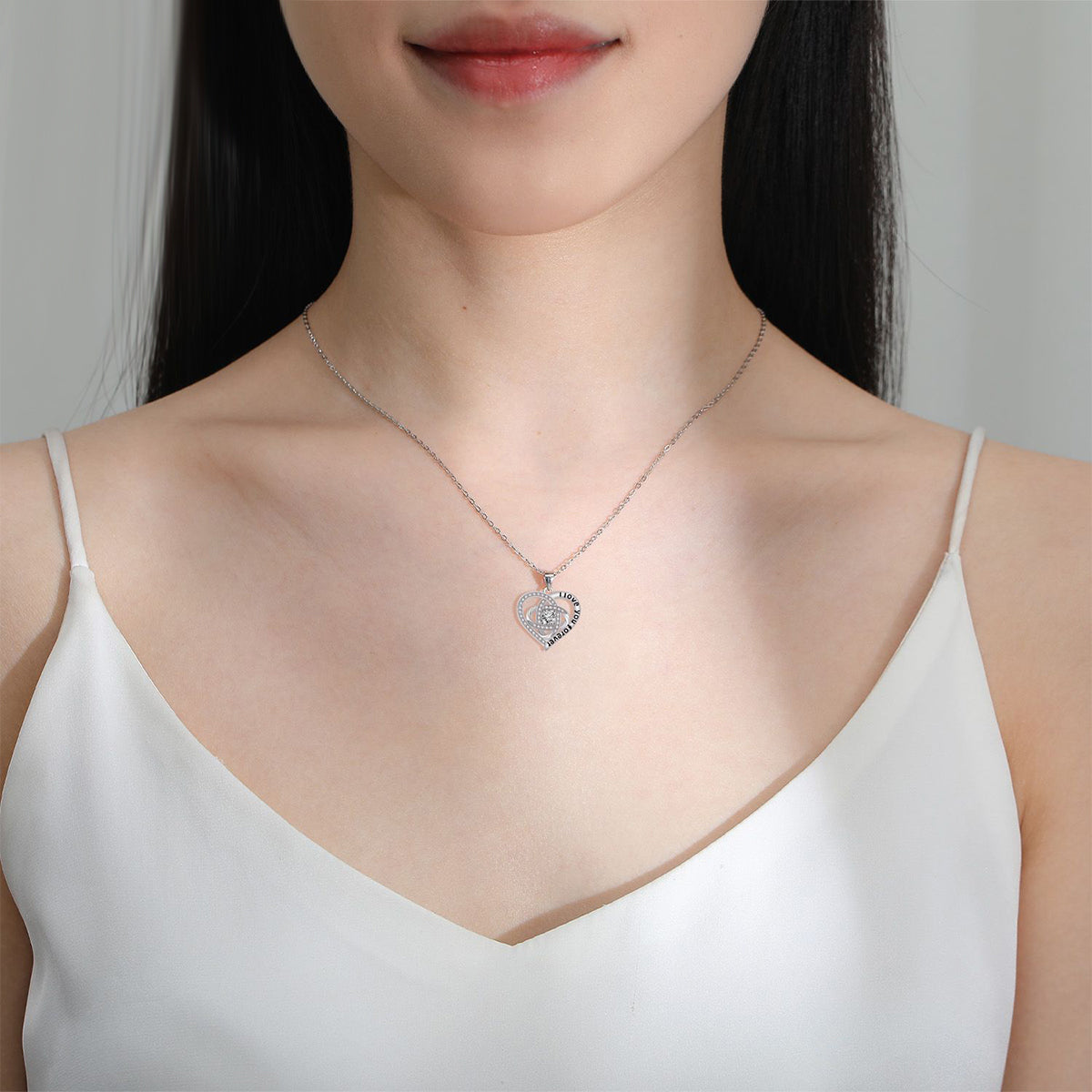 Copper With Silver Plated Heart Pendant Necklace