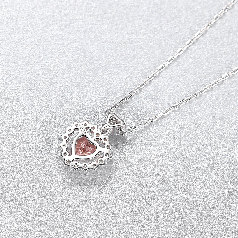 925 Sterling Silver Drop Zircon Necklace Fashion Jewelry Gift for Women Girls