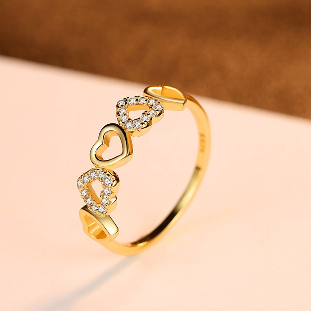 925 Sterling Silver Heart Ring Fashion Jewelry Gift for Women Girls