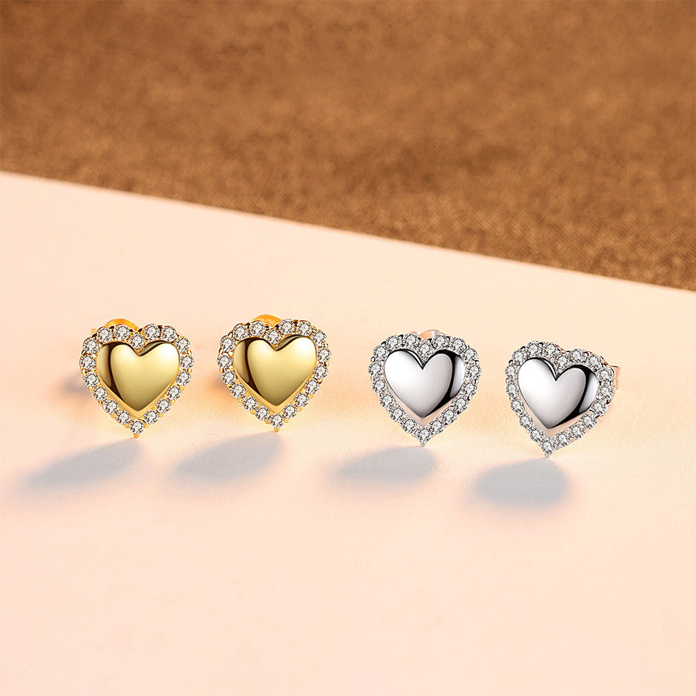 925 Sterling Silver Heart Earrings Fashion Jewelry Gift for Women Girls