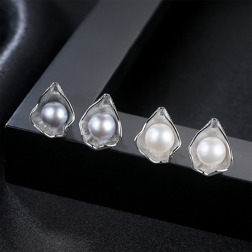 925 Sterling Silver Natural Pearl Drop Earrings Fashion Jewelry Gift for Women Girls