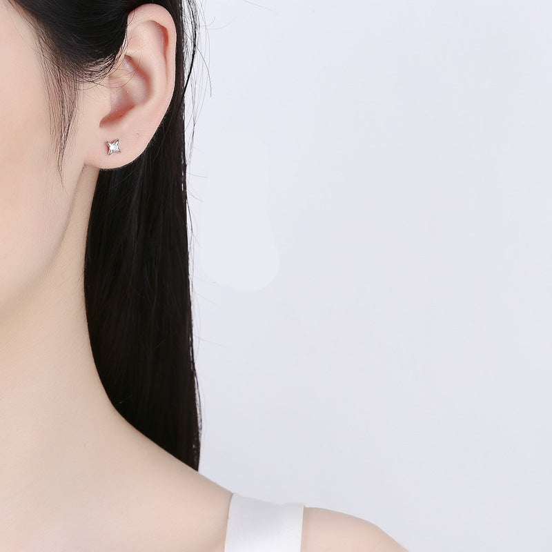 925 Sterling Silver Cross Screw Back Stud Earrings