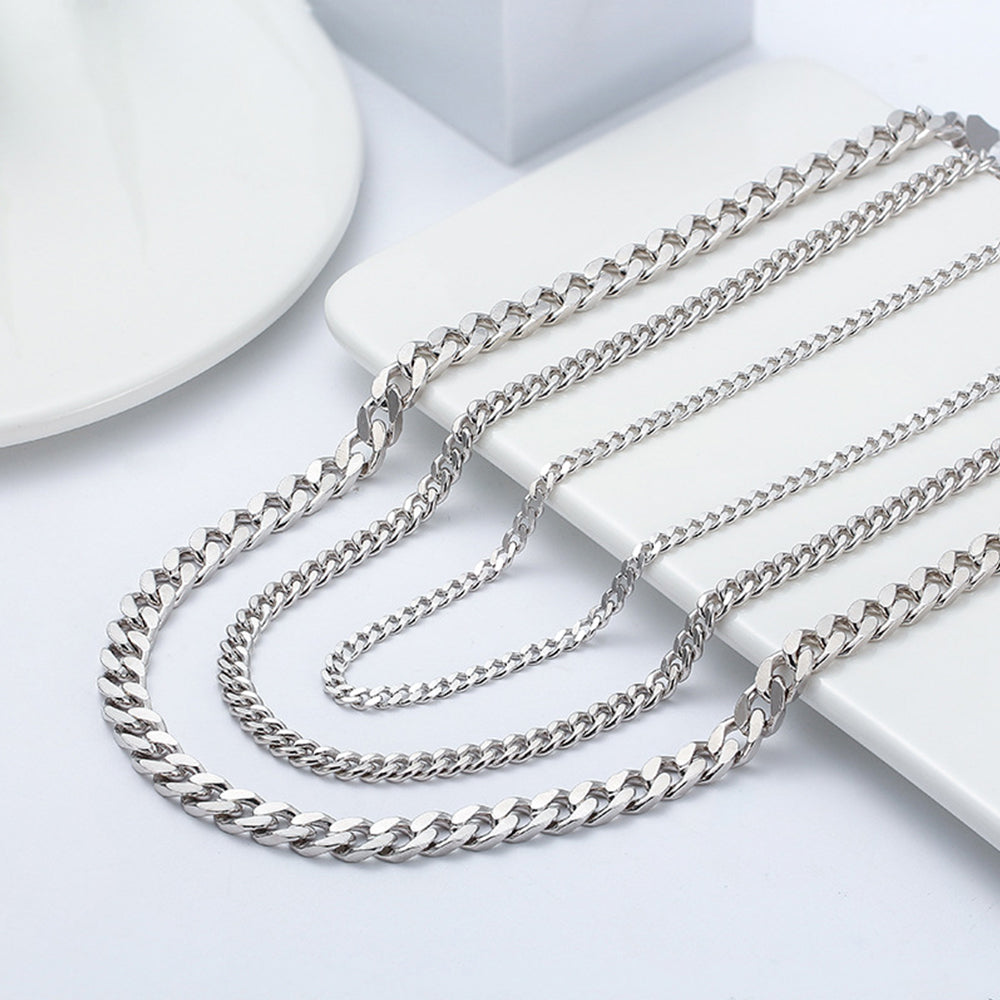 925 Sterling Silver Cuban Chain 3.6mm 5.0mm 7.0mm