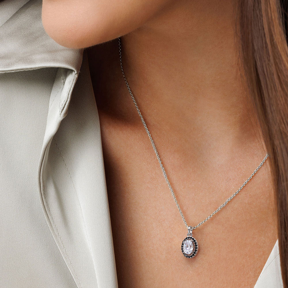 925 Sterling Silver Zircon Pendant Necklace