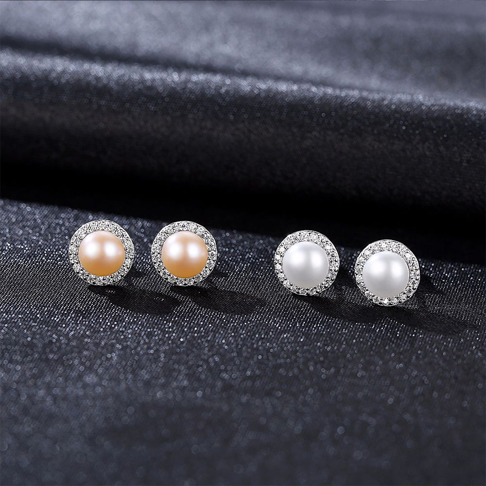 925 Sterling Silver Natural Pearl Drop Earrings Fashion Jewelry Gift for Women Girls