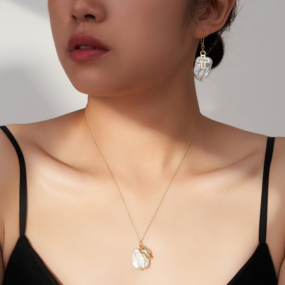 925 Sterling Silver Natural Pearl Necklace Fashion Jewelry Gift for Women Girls