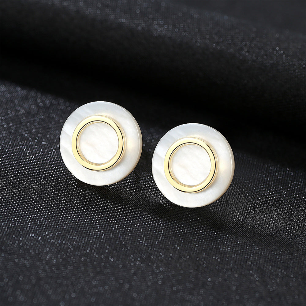 925 Sterling Silver Natural Pearl Stud Earrings Fashion Jewelry Gift for Women Girls