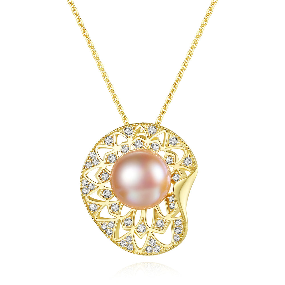 925 Sterling Silver Natural Pearl Drop Necklace Fashion Jewelry Gift for Women Girls