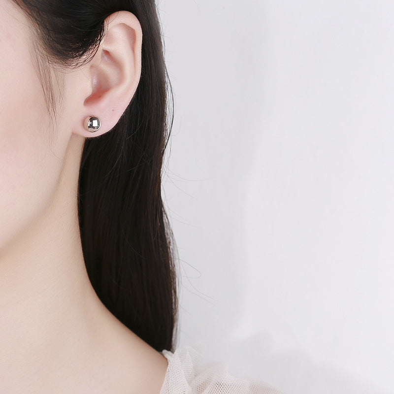 925 Sterling Silver Round Screwed Earrings