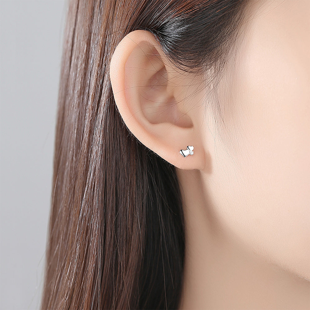 925 Sterling Silver Heart Earrings Fashion Jewelry Gift for Women Girls