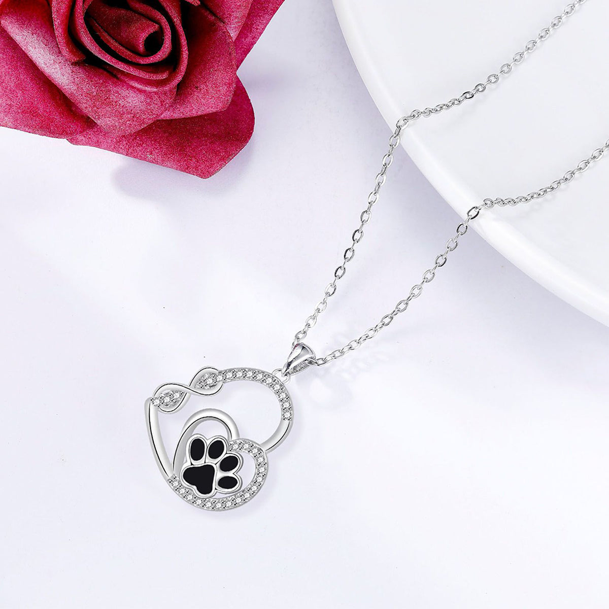 Copper With Silver Plated Heart Pendant Necklace