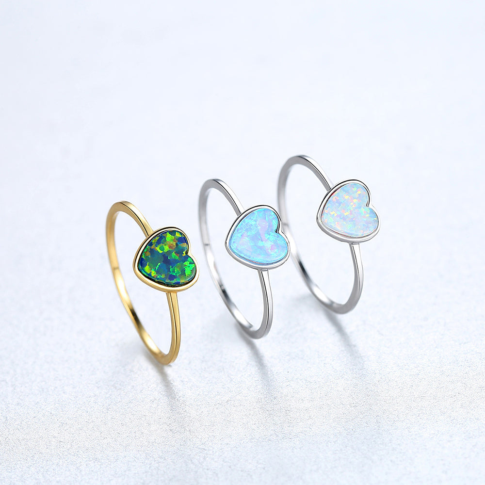 925 Sterling Silver Heart Ring Fashion Jewelry Gift for Women Girls