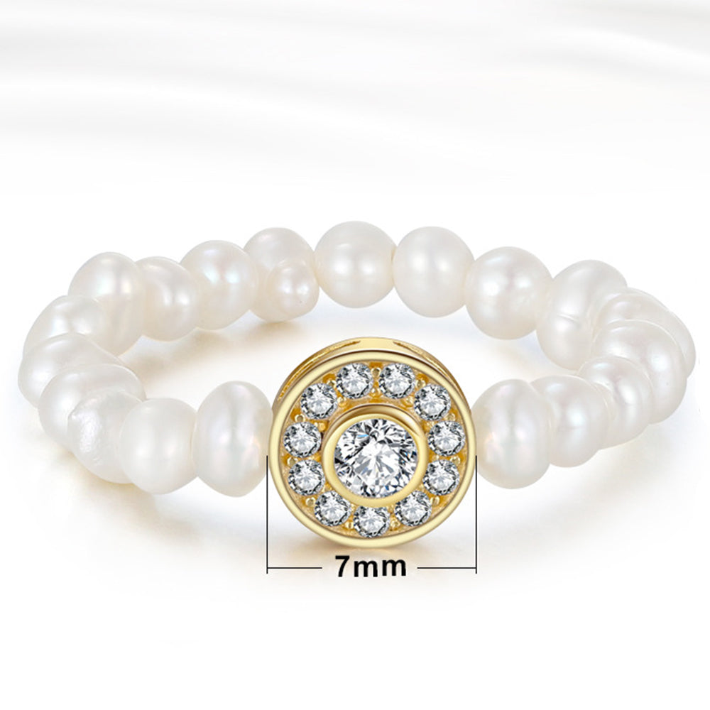 Anillo de perla natural de plata de ley 925, joyería de moda, regalo para mujeres y niñas.