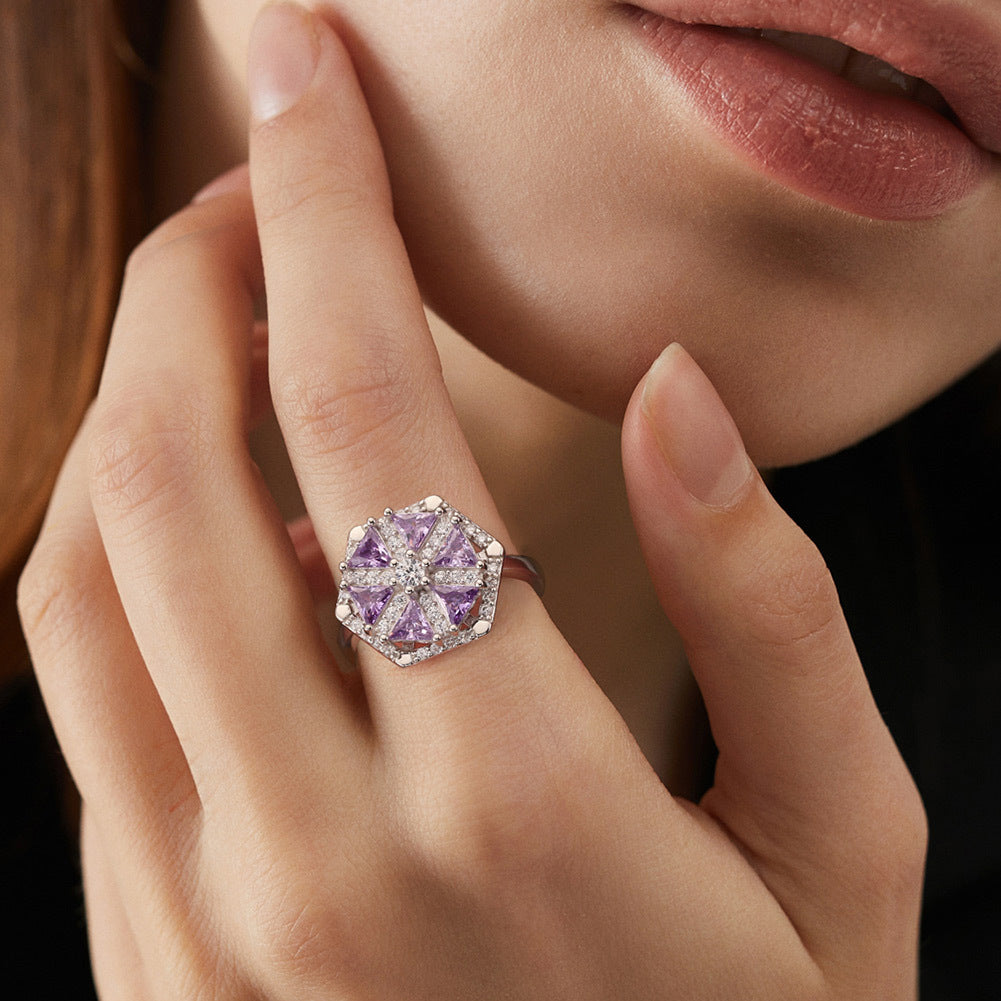925 Sterling Silver Zircon Ring