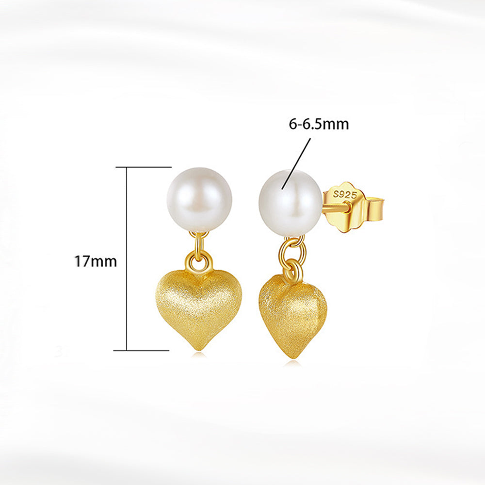 925 Sterling Silver Natural Pearl Huggie Earrings Fashion Jewelry Gift for Women Girl
