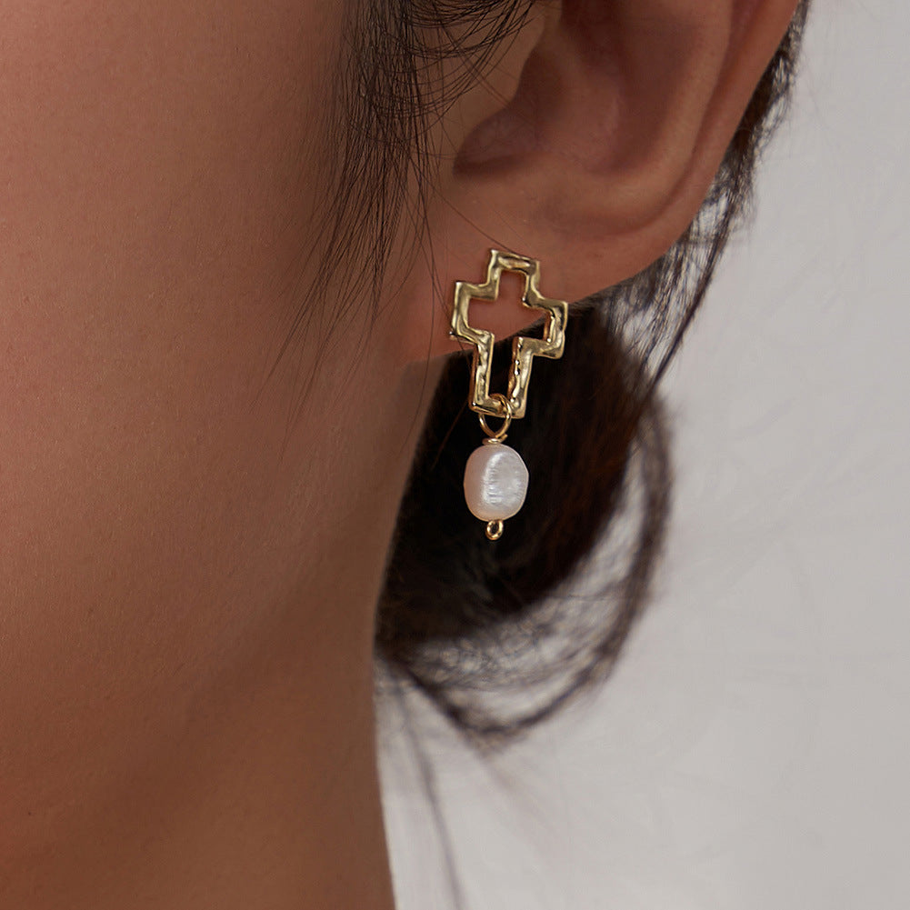 Pendientes de perlas naturales de plata de ley 925, joyería de moda, regalo para mujeres y niñas.