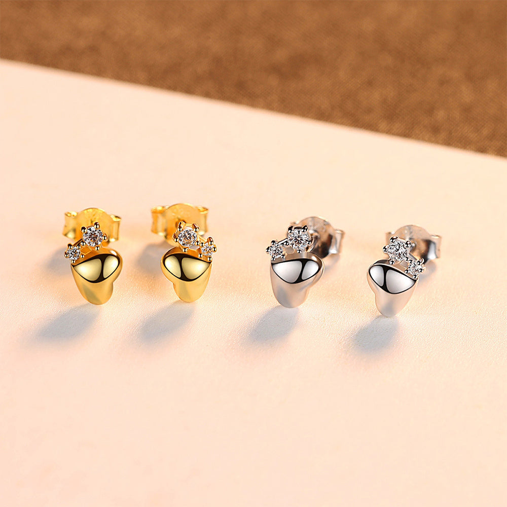 925 Sterling Silver Heart Earrings Fashion Jewelry Gift for Women Girls
