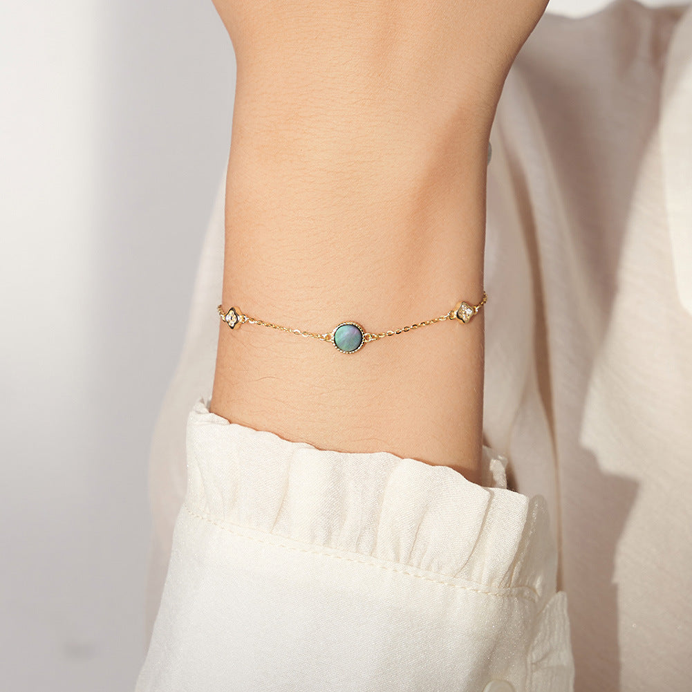 925 Sterling Silver Pearl Bracelet Fashion Jewelry Gift for Women Girls