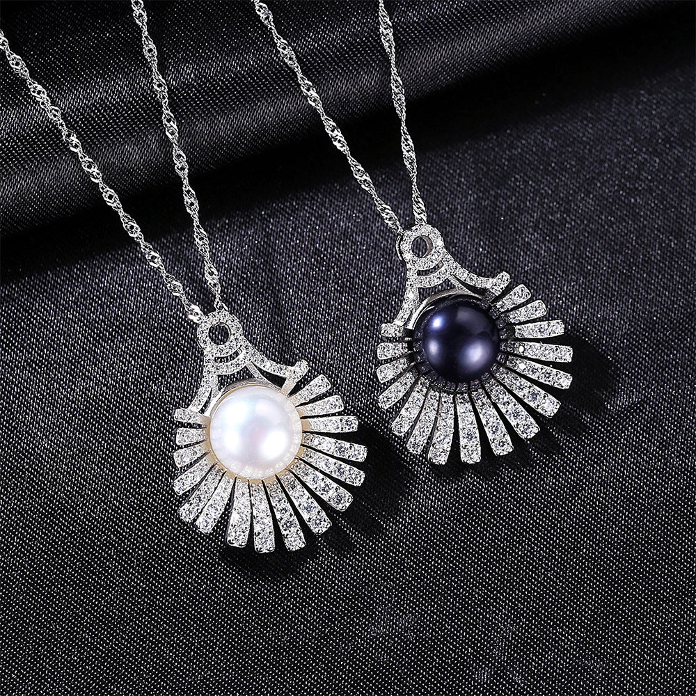 925 Sterling Silver Natural Pearl Drop Necklace Fashion Jewelry Gift for Women Girls
