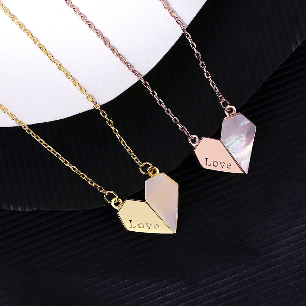 925 Sterling Silver Heart Necklace Fashion Jewelry Gift for Women Girls