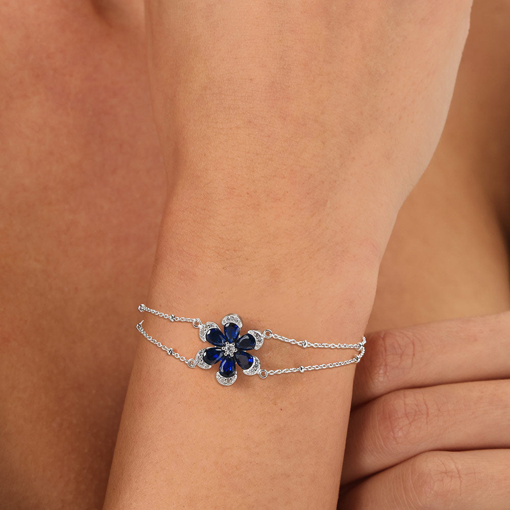 925 Sterling Silver Flower Bracelet
