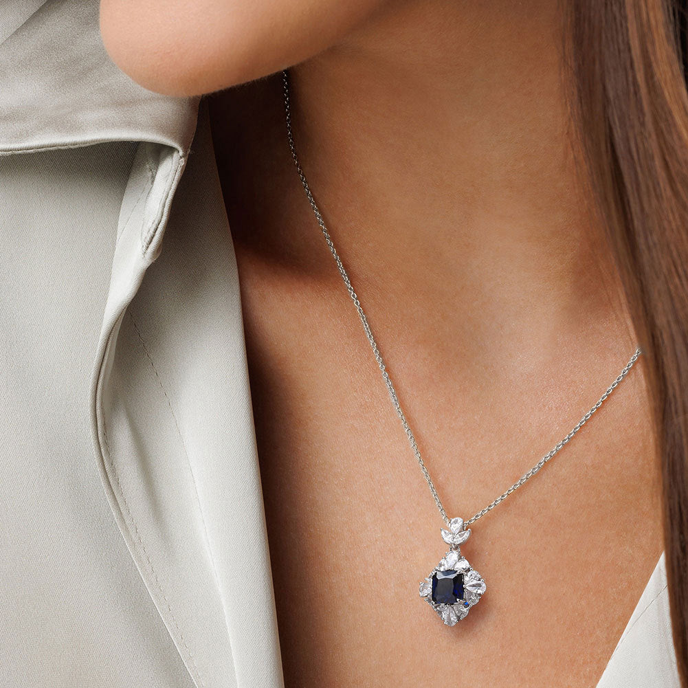 925 Sterling Silver Zircon Pendant Necklace