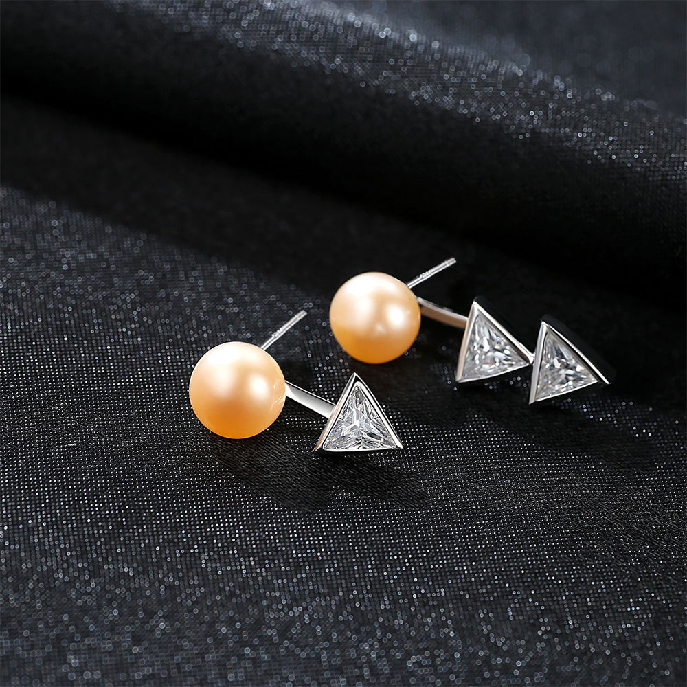 925 Sterling Silver Natural Pearl Long Drop Earrings Fashion Jewelry Gift for Women Girls