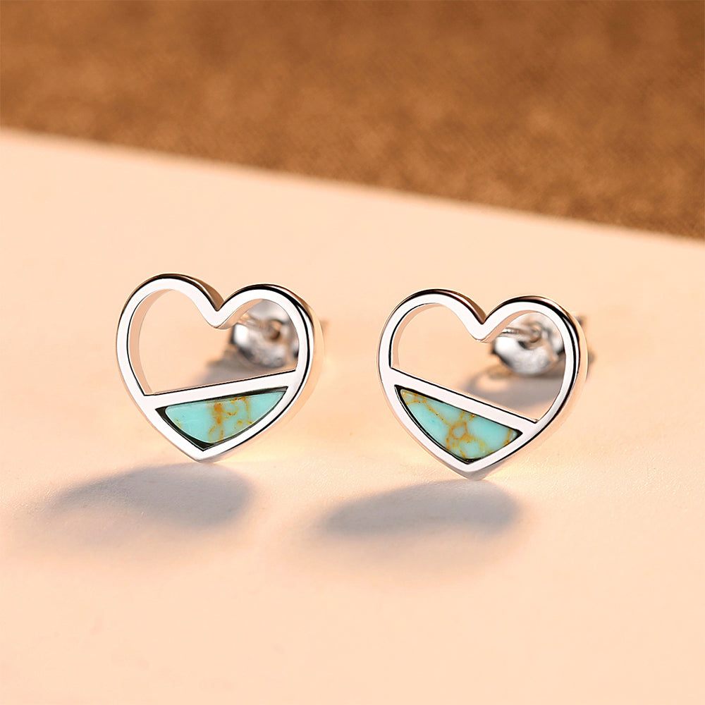925 Sterling Silver Heart Earrings Fashion Jewelry Gift for Women Girls