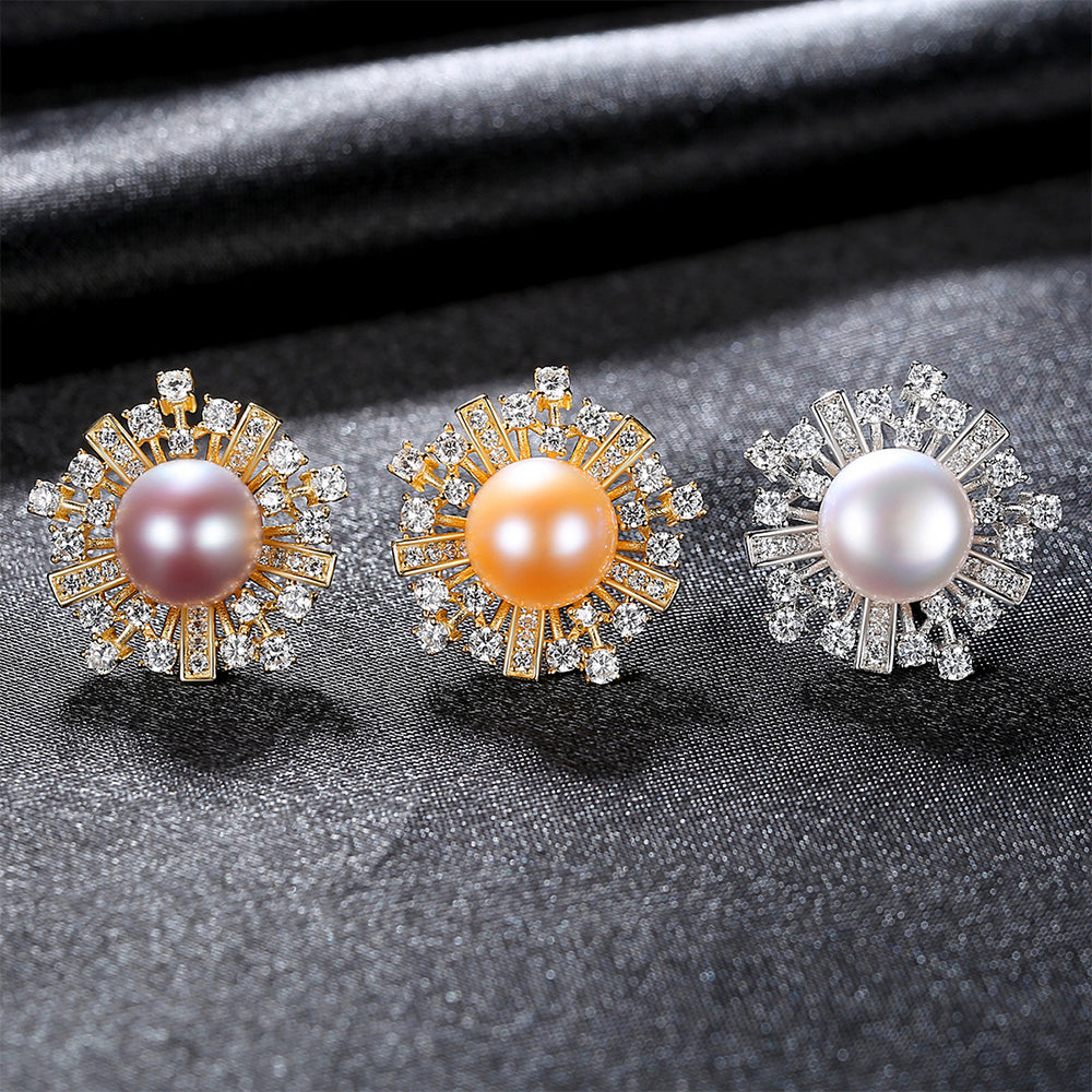 925 Sterling Silver Natural Pearl Stud Earrings Fashion Jewelry Gift for Women Girls