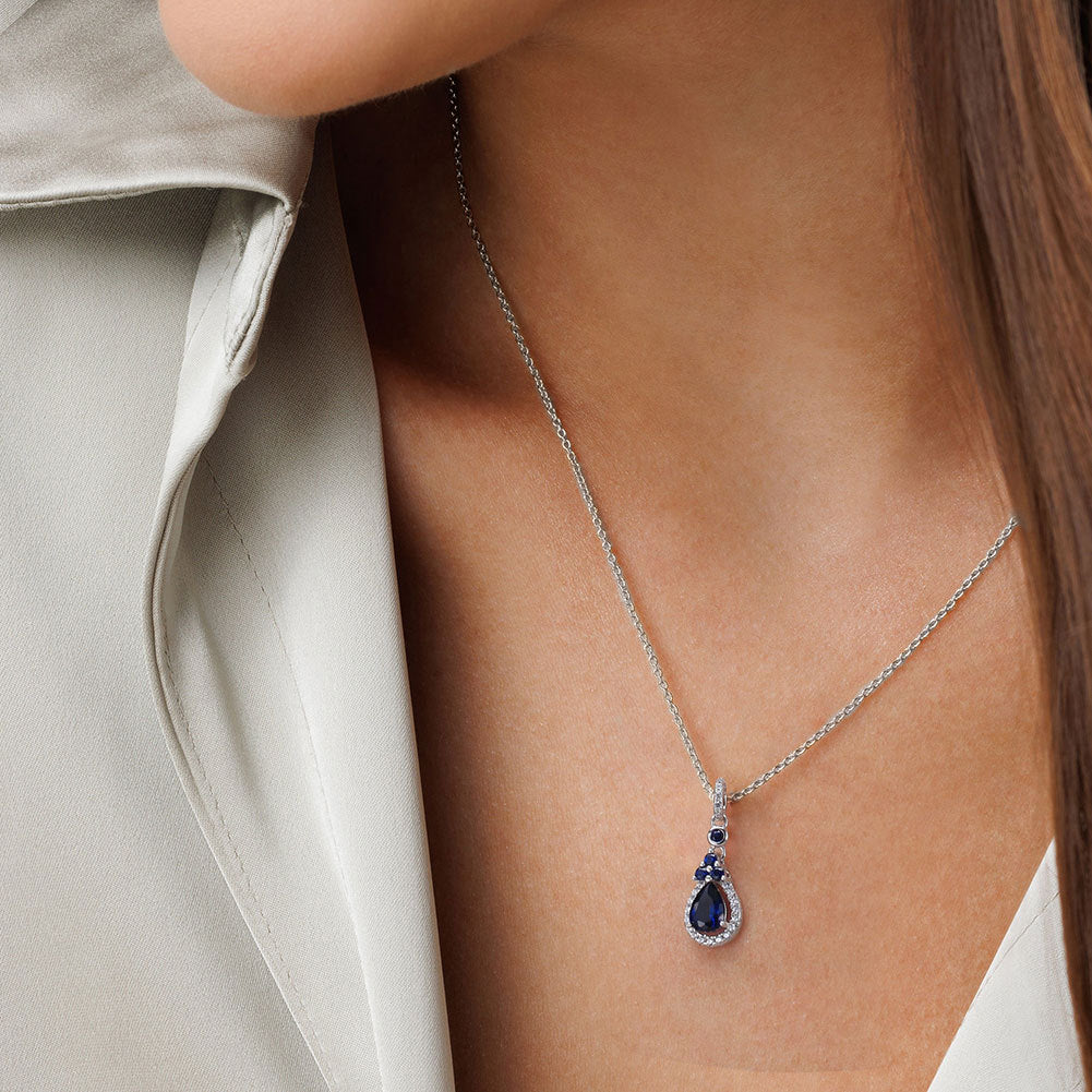 925 Sterling Silver Zircon Pendant Necklace
