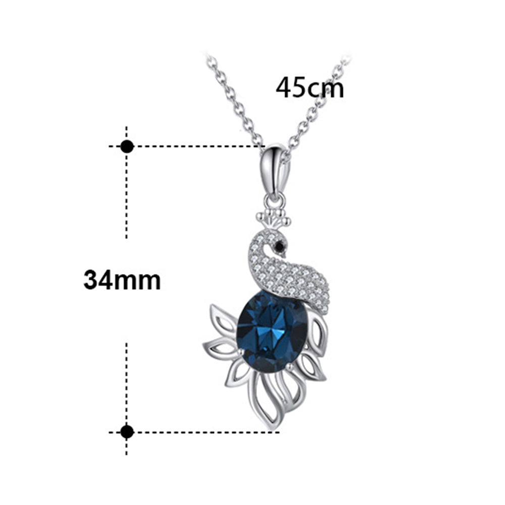 925 Sterling Silver Crystal Phonix Necklace