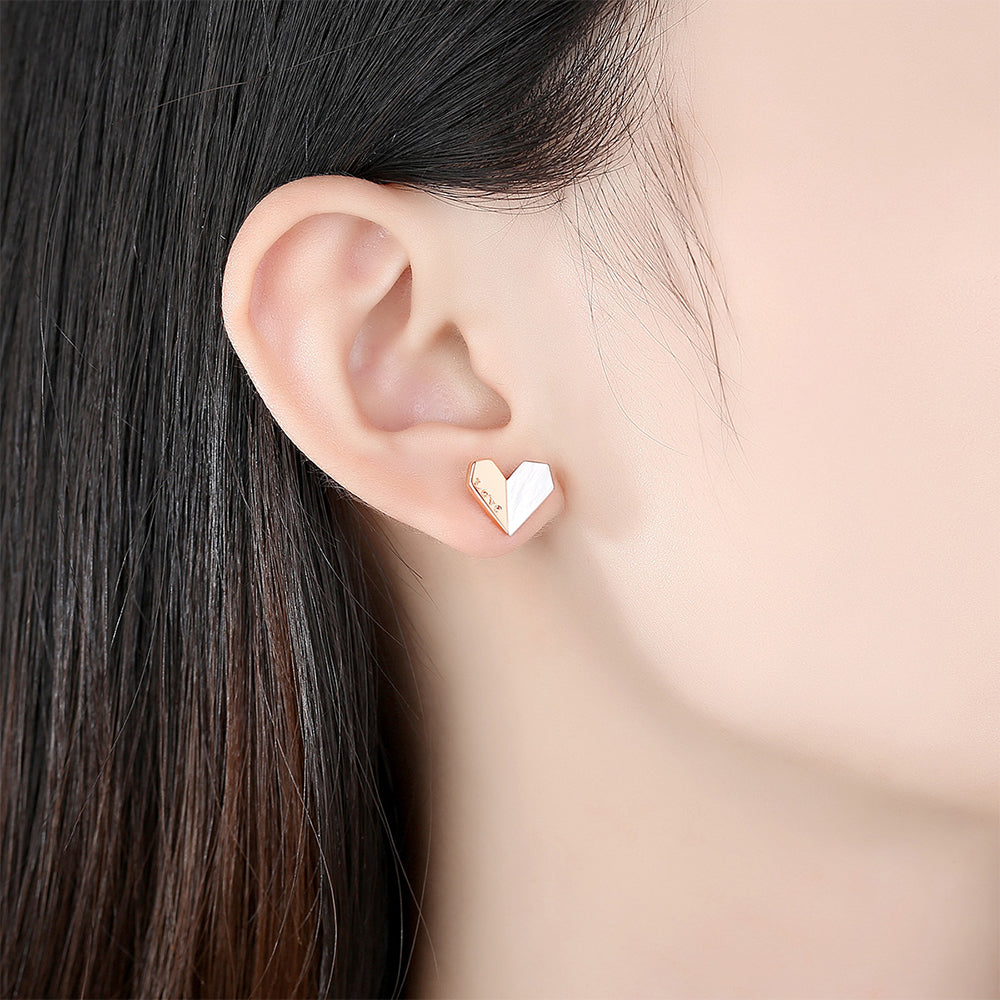 925 Sterling Silver Heart Earrings Fashion Jewelry Gift for Women Girls