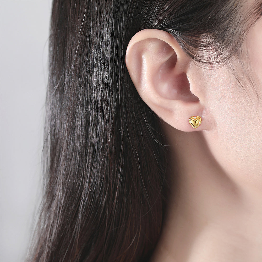 925 Sterling Silver Heart Earrings Fashion Jewelry Gift for Women Girls