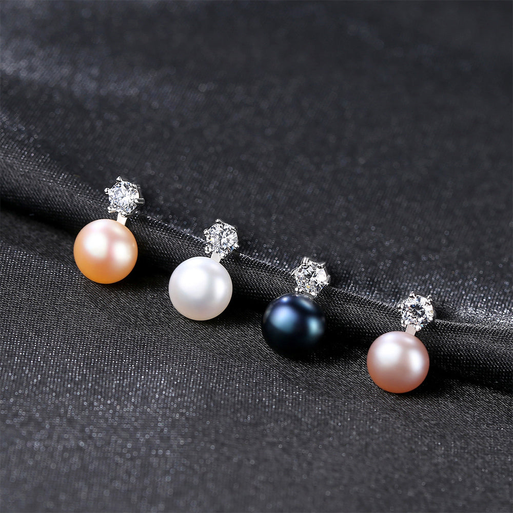 925 Sterling Silver Natural Pearl Drop Earrings Fashion Jewelry Gift for Women Girls