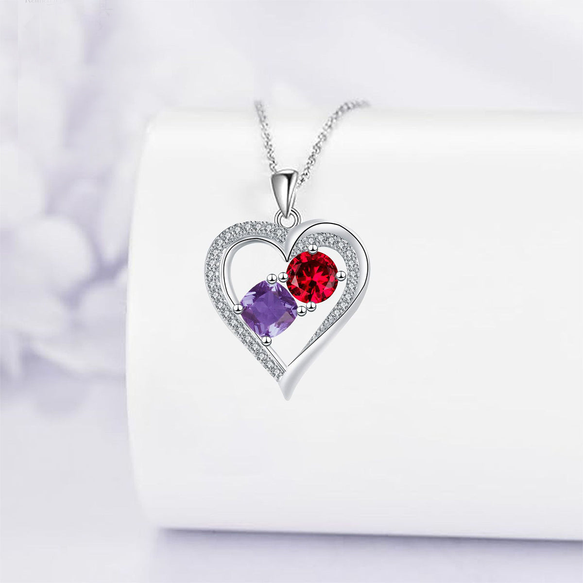 Copper With Silver Plated Heart Pendant Necklace