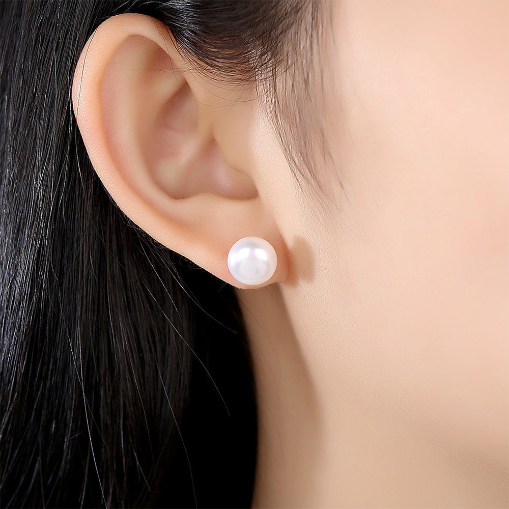 925 Sterling Silver Natural Pearl Drop Earrings Fashion Jewelry Gift for Women Girls