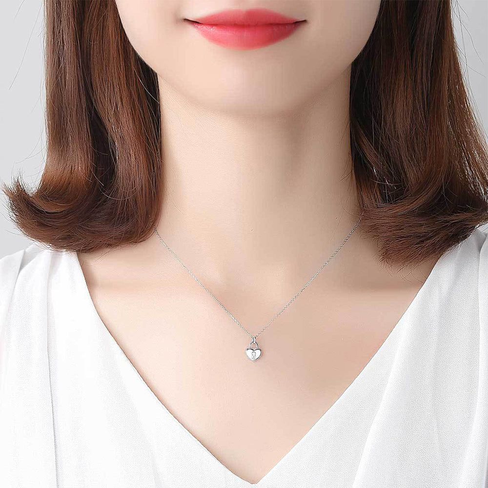 925 Sterling Silver Heart Necklace Fashion Jewelry Gift for Women Girls