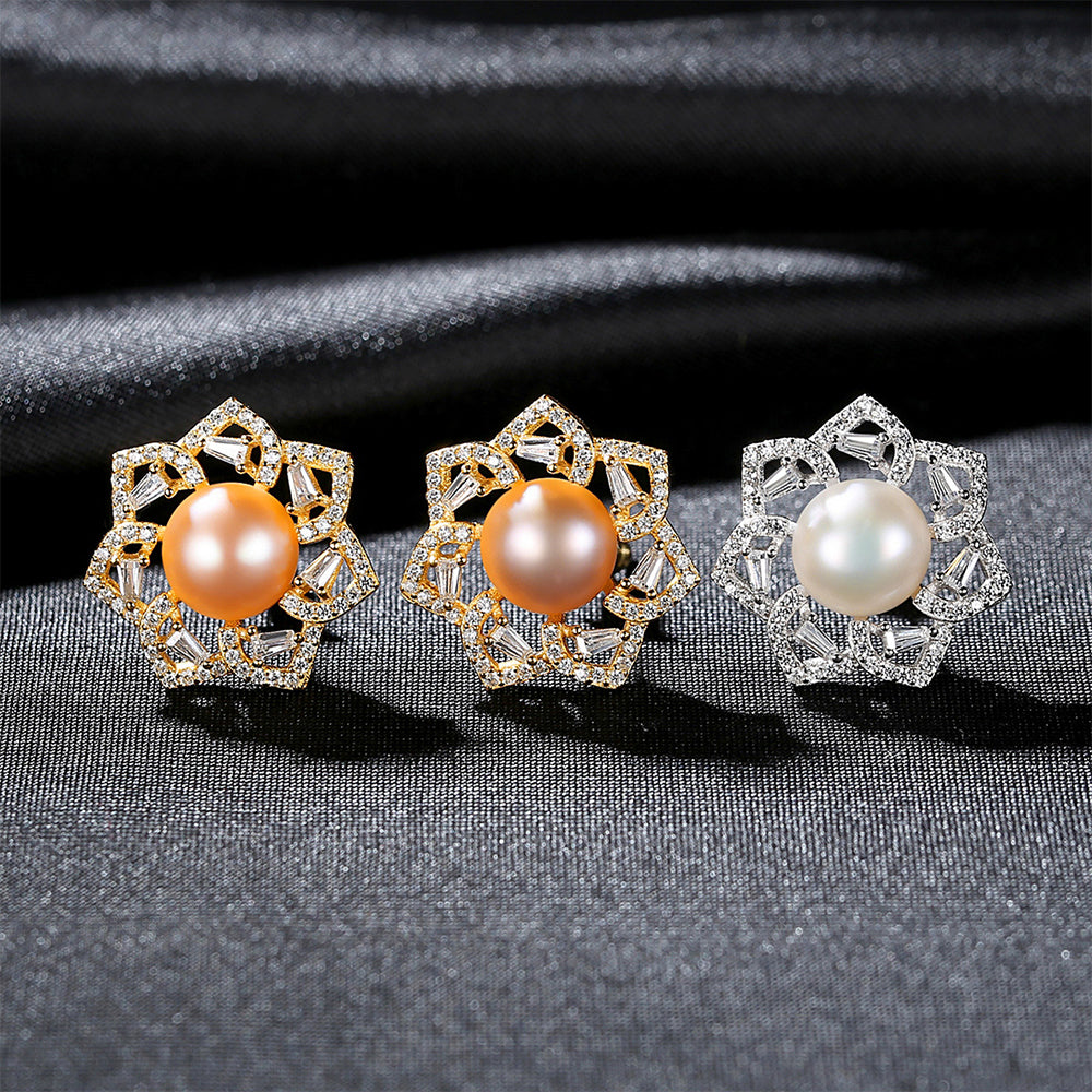 925 Sterling Silver Natural Pearl Drop Earrings Fashion Jewelry Gift for Women Girls