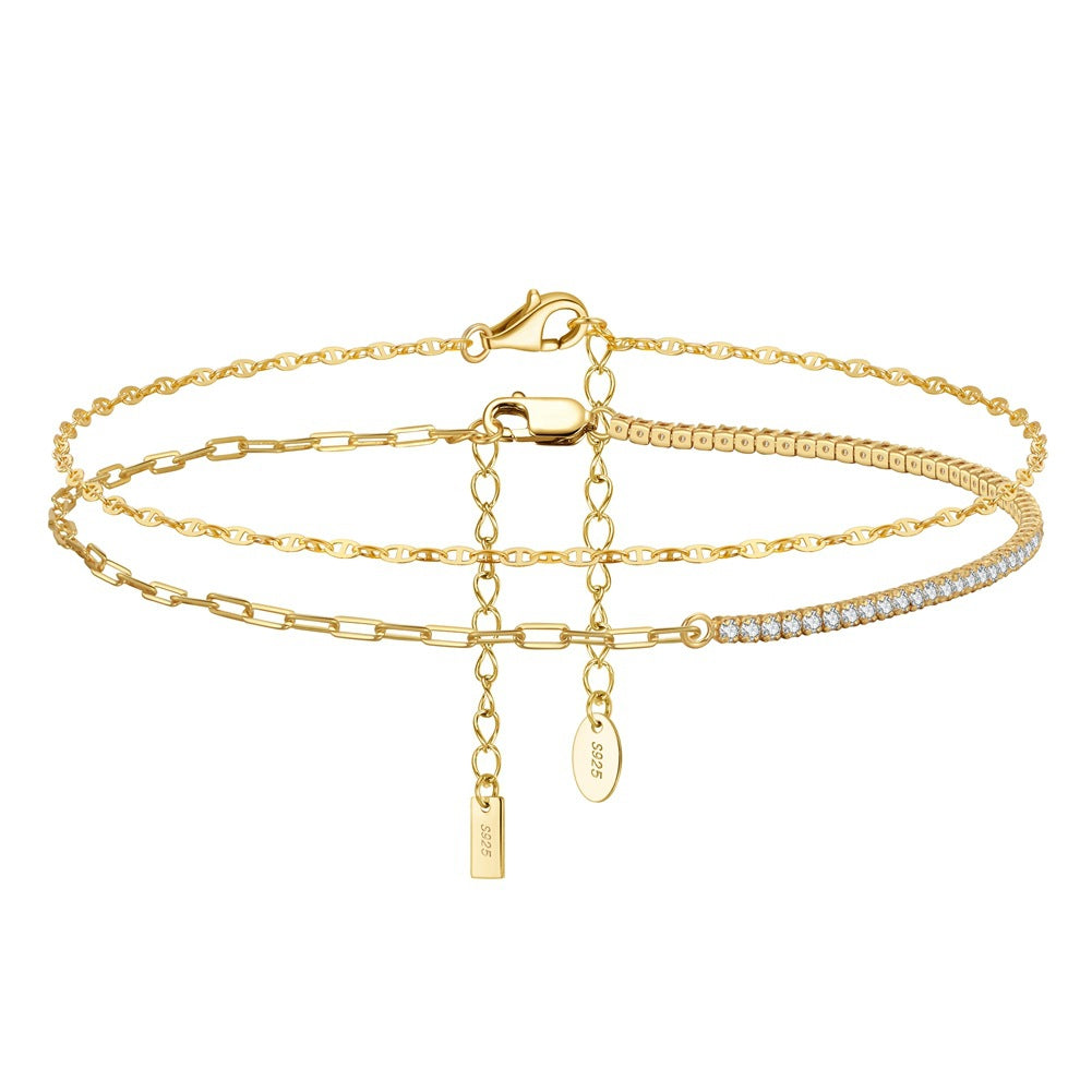 925 Sterling Silver Tennis Anklet