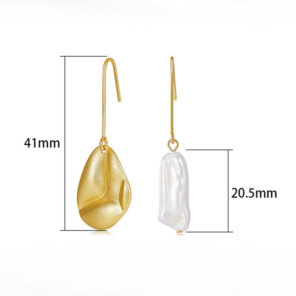 925 Sterling Silver Natural Pearl Earrings Fashion Jewelry Gift for Women Girl