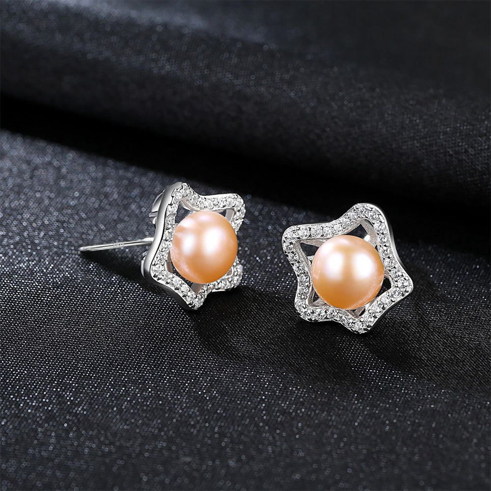 Pendientes colgantes de perla natural de plata de ley 925, joyería de moda, regalo para mujeres y niñas.