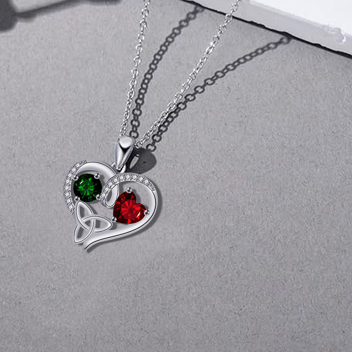 Copper With Silver Plated Heart Pendant Necklace